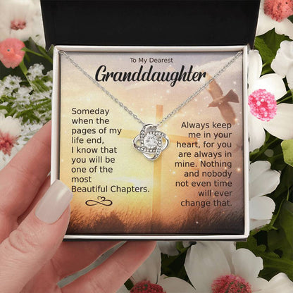 To My Dearest Granddaughter Necklace Gift For Granddaughter Granddaughter Birthday Gift Graduation Gift Love Knot Necklace