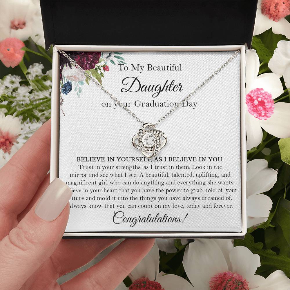 Graduation Gift For Daughter From Mom And Dad High School Masters Degree Graduation Sentimental Graduation Gift For Teenage Girl Love Knot Necklace