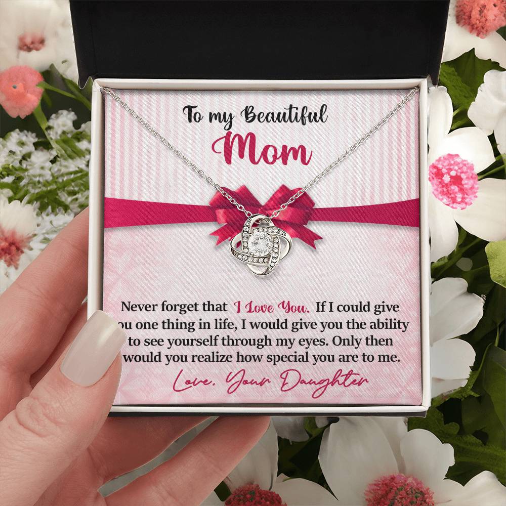 Mom - I Love You Love Knot Necklace