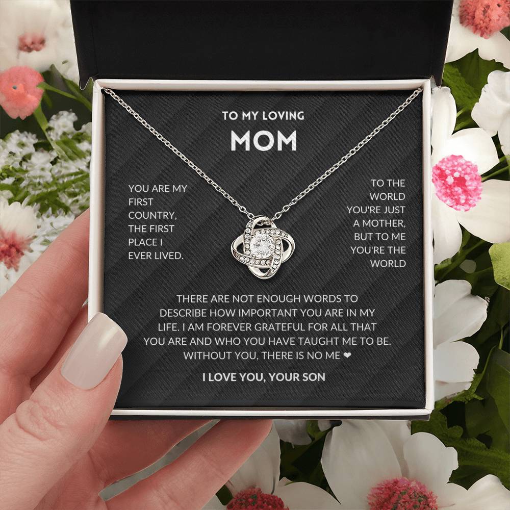 Without You There's No Me - Mother's Day Necklace Love Knot Necklace