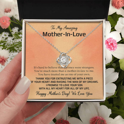 To My Mother-In-Law Love Knot Necklace Love Knot Necklace