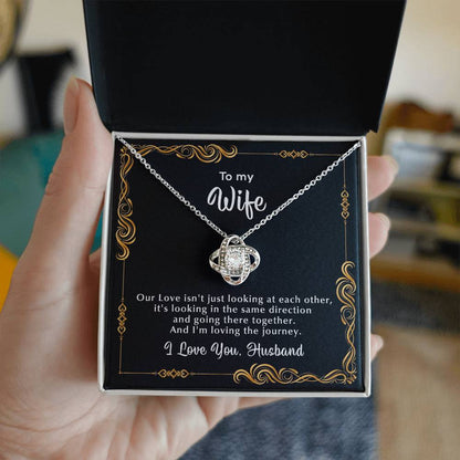 To My Wife Necklace, Gift For Wife From Husband, Love Knot Necklace, 10 Year Anniversary Gifts For Wife, Anniversary Gift For Wife 1 Year - Love Knot Necklace