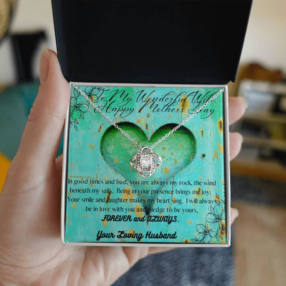 My Wonderful Wife - Mother's Day Necklace - Love Knot Necklace