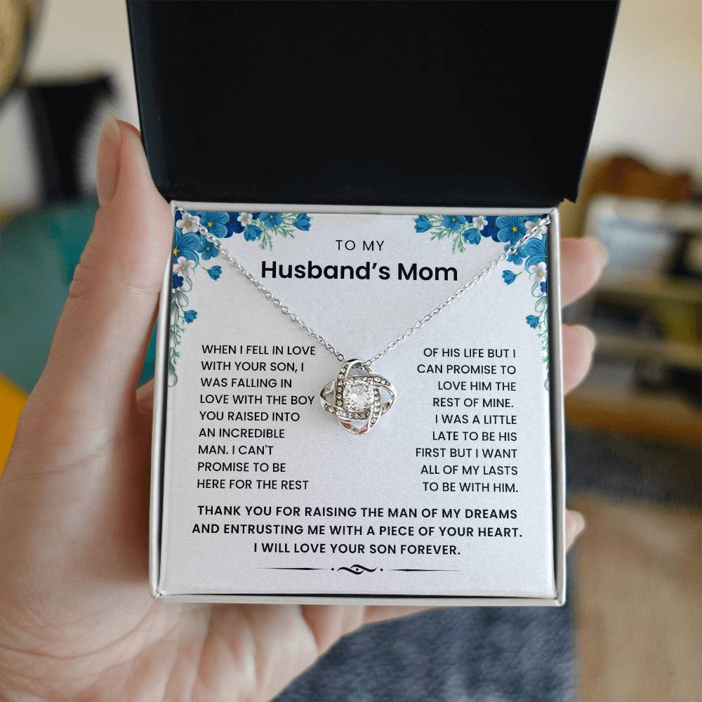 To My Husband's Mom - All My Lasts To Be With Him Love Knot Necklace