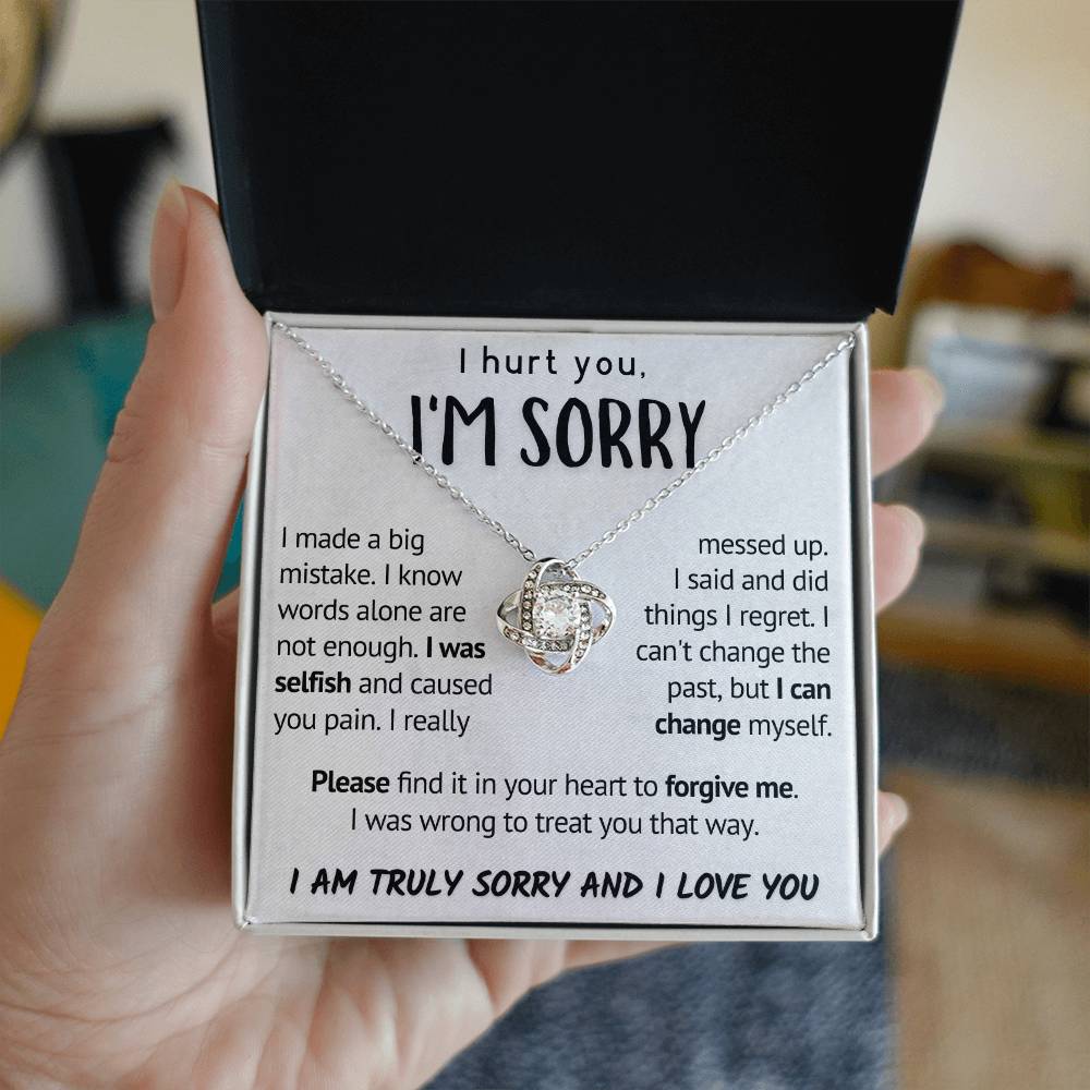 I'm Sorry Necklace - I Really Messed Up Love Knot Necklace
