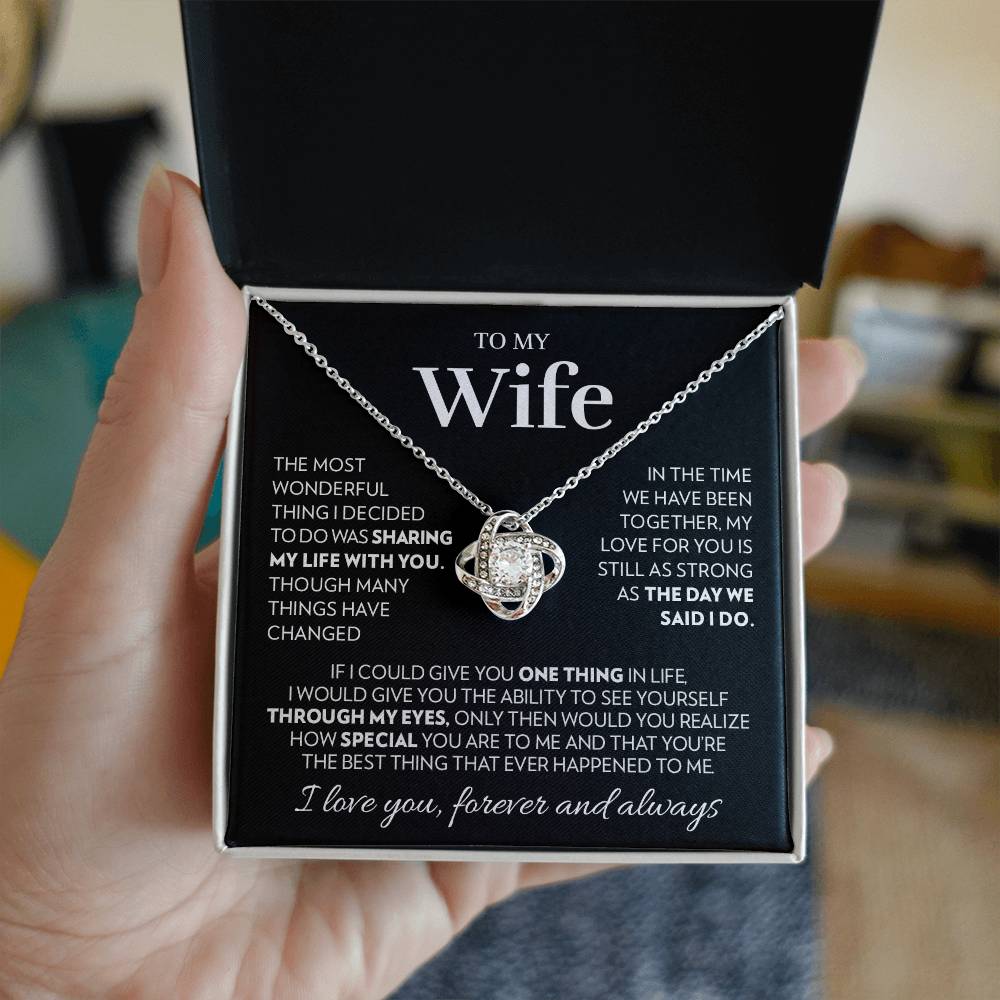 To My Wife - Together - Love Knot Necklace Love Knot Necklace