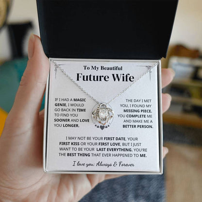 Future Wife Gift- My Last Everything Love Knot Necklace