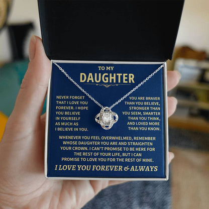 Daughter Gift-Never Forget Love Knot Necklace