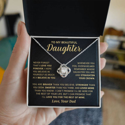 Gift For Daughter - Never Forget That I Love You Forever - Love Knot Necklace