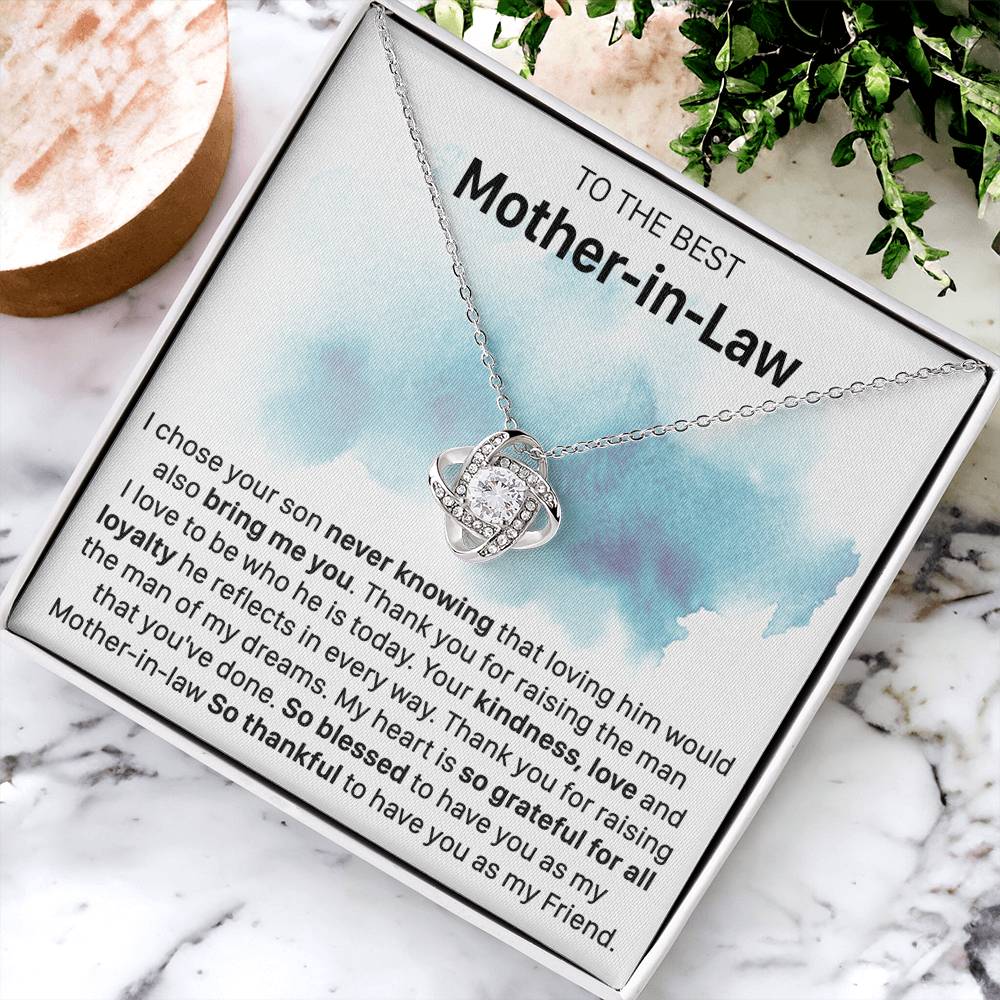 Gift For Mother-In-Law Never Knowing Reflects Love Knot Necklace Love Knot Necklace