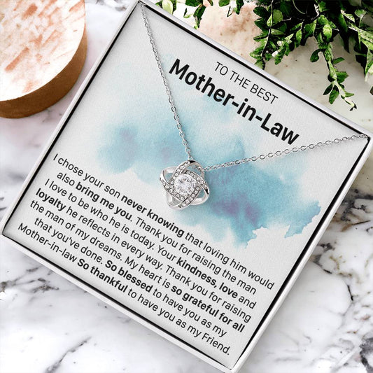 Gift For Mother-In-Law Never Knowing Reflects Love Knot Necklace Love Knot Necklace