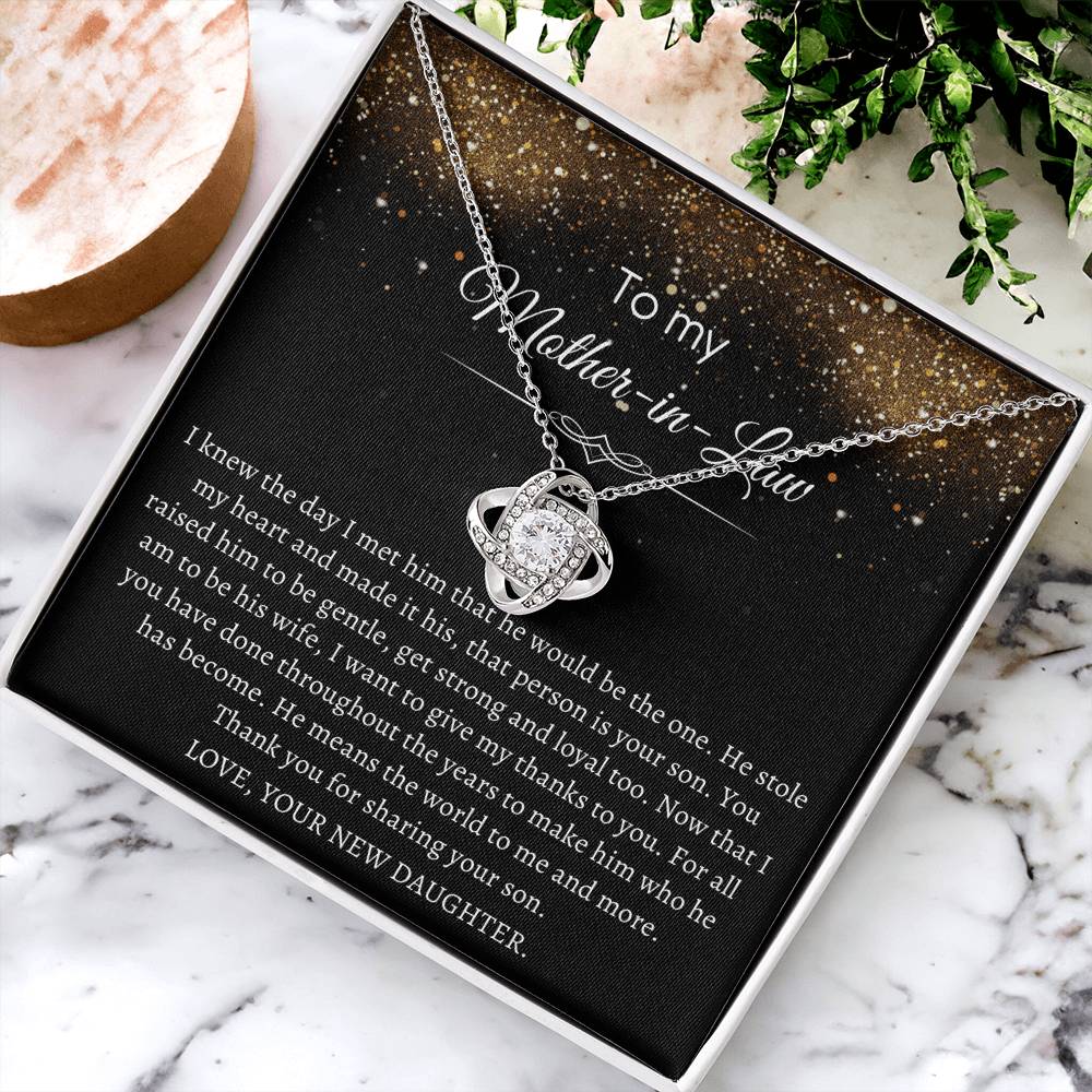 Love Knot Necklace Mother-In-Law - Thank You For Sharing Your Son Love Knot Necklace