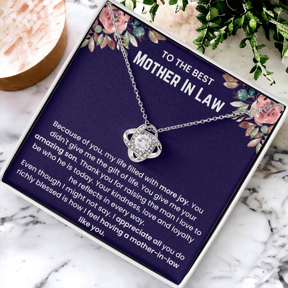 Mother In Law - Because Of You Love Knot Necklace