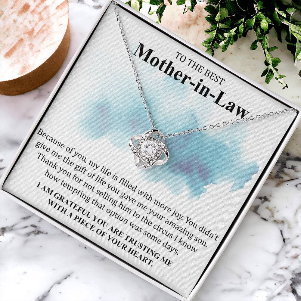Gift For Mother-In-Law More Joy 4 Love Knot Necklace Love Knot Necklace
