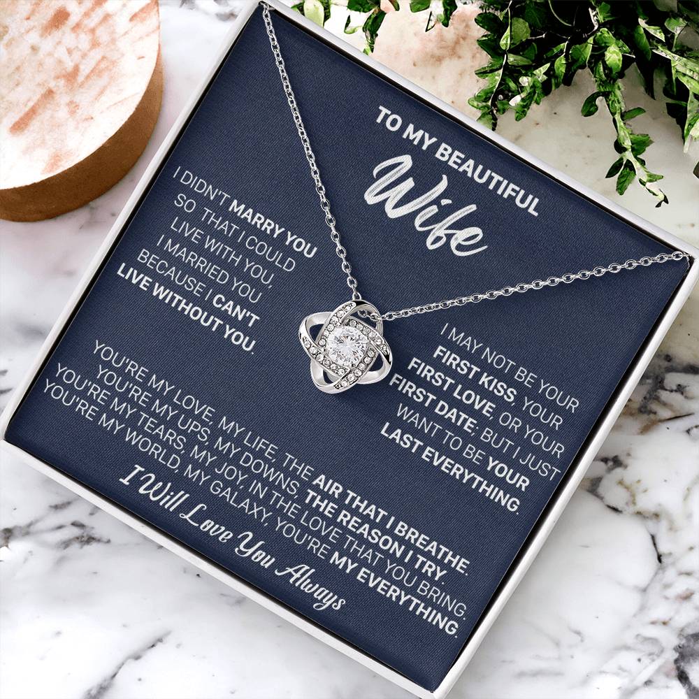 Gift For Wife - Lux Marry I Breath Love Knot Necklace Love Knot Necklace