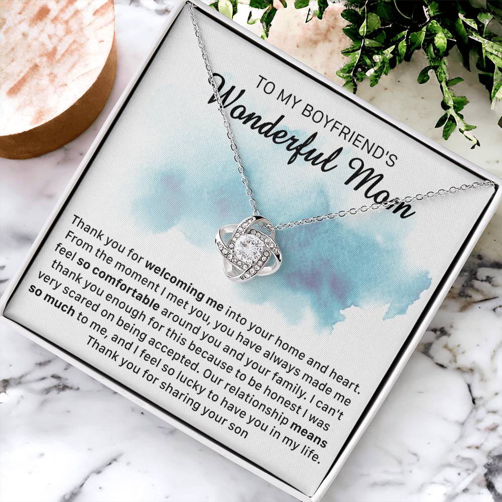 Gift For Boyfriend's Mom Comfortable Accepted Love Knot Necklace Love Knot Necklace