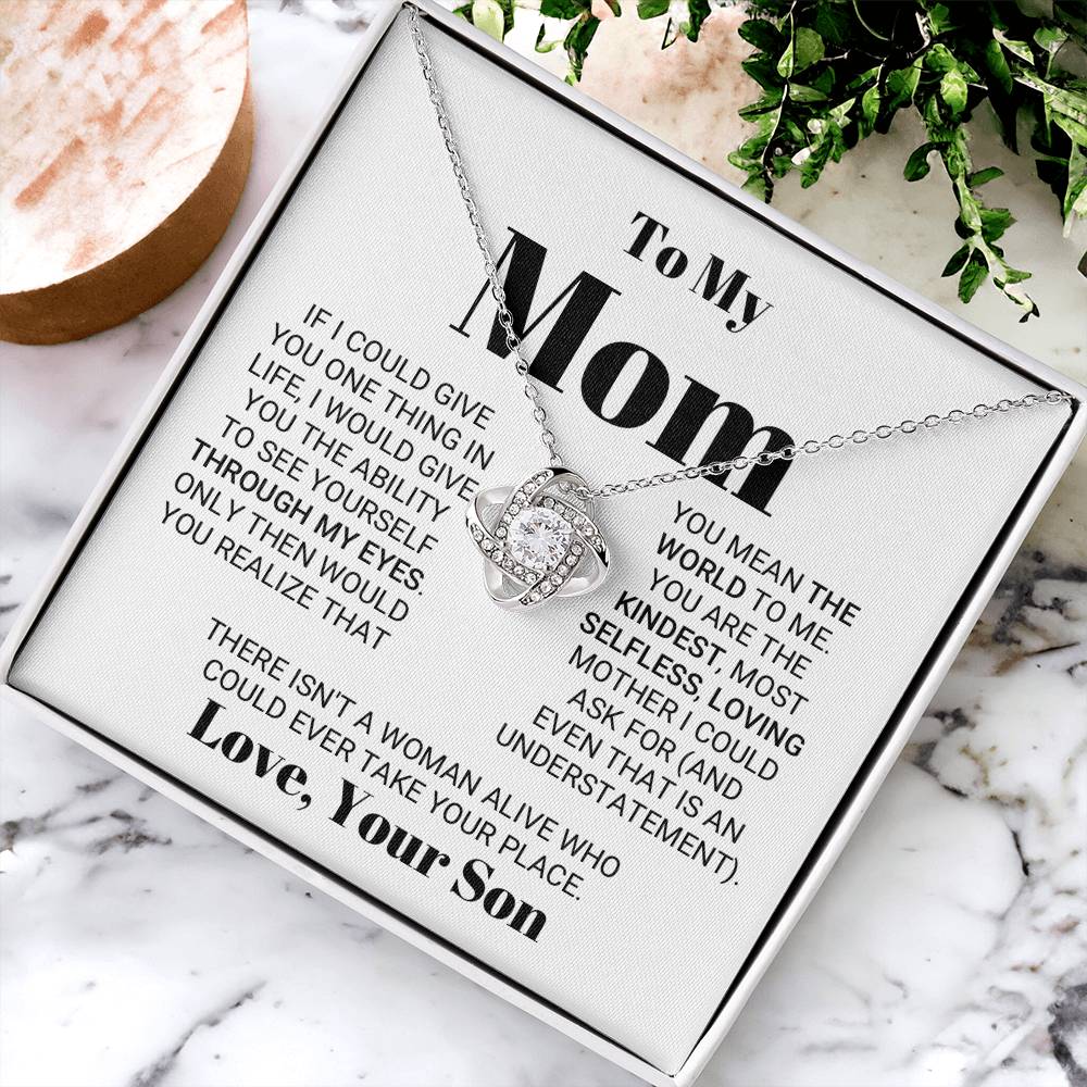 Irreplaceable Mom Mother's Day Necklace Love Knot Necklace