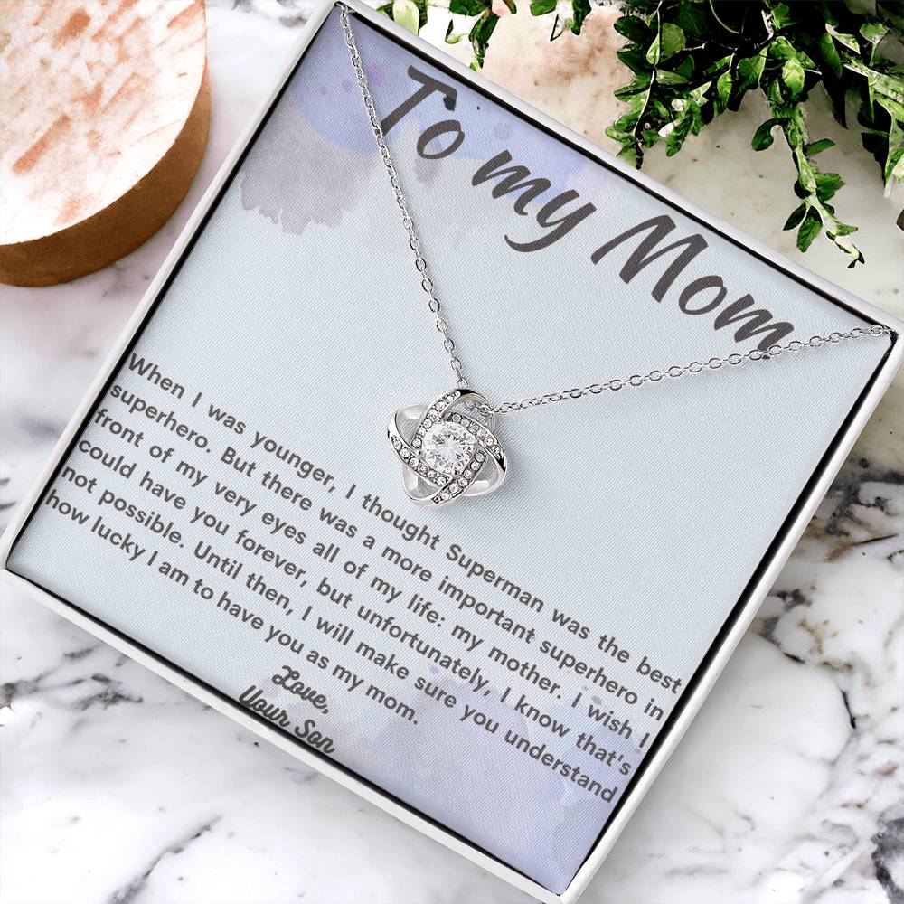 To Mom From Son Love Knot Necklace