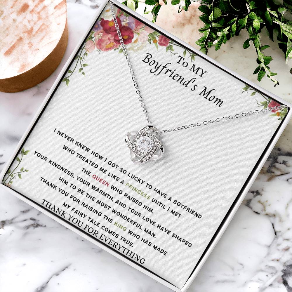 To My Boyfriend's Mom Necklace Love Knot Necklace