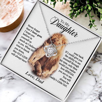 Daughter - Daddy's Little Girl - Love Knot Necklace
