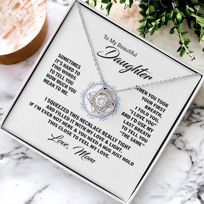 Love Knot Necklace For Daughter Love Knot Necklace
