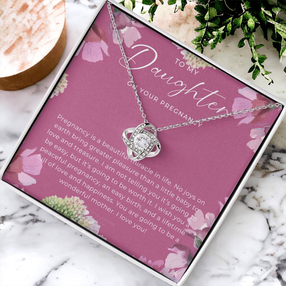 Pregnancy Gift For Daughter Expecting Mom Gift Pregnant Daughter Gift From Mom New Mom Baby Shower Gift  Love Knot Necklace