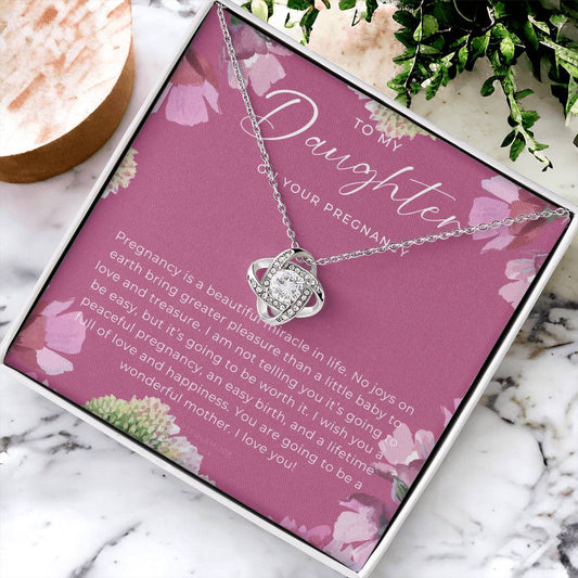 Pregnancy Gift For Daughter Expecting Mom Gift Pregnant Daughter Gift From Mom New Mom Baby Shower Gift  Love Knot Necklace