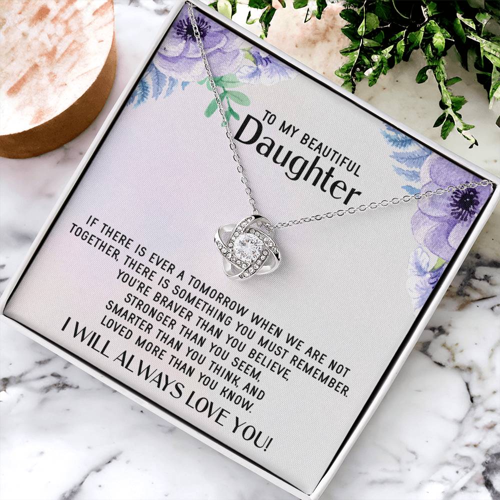 To My Daughter Necklace Gift From Mom Mothers Day Gift For Daughter From Mother Sentimental Jewelry Gifts For Daughter 1 Love Knot Necklace