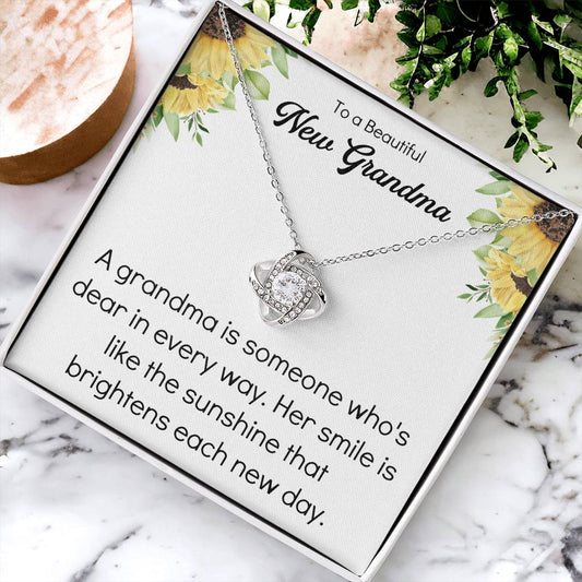 Grandma 2022 Promoted To Grandma Mothers Day Idea For New Grandma Gift Grandma To Be Gift For Grandma Reveal Pregnancy Baby Announcement Love Knot Necklace