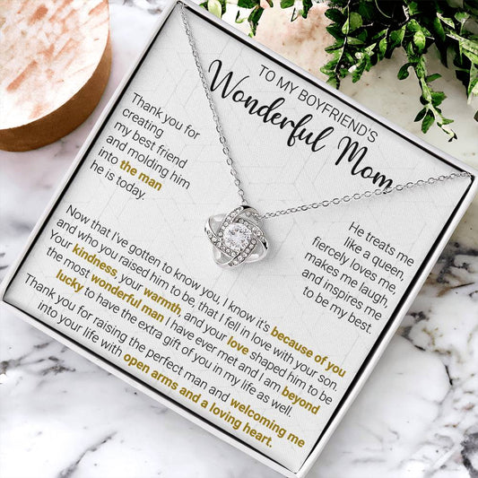Gift For Boyfriend's Mom - Because Of You - Love Knot Love Knot Necklace