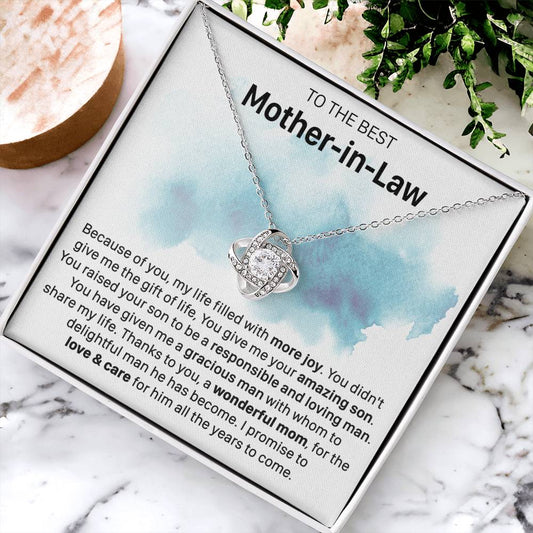 Gift For Mother-In-Law More Joy Loving Man Love Knot Necklace Love Knot Necklace