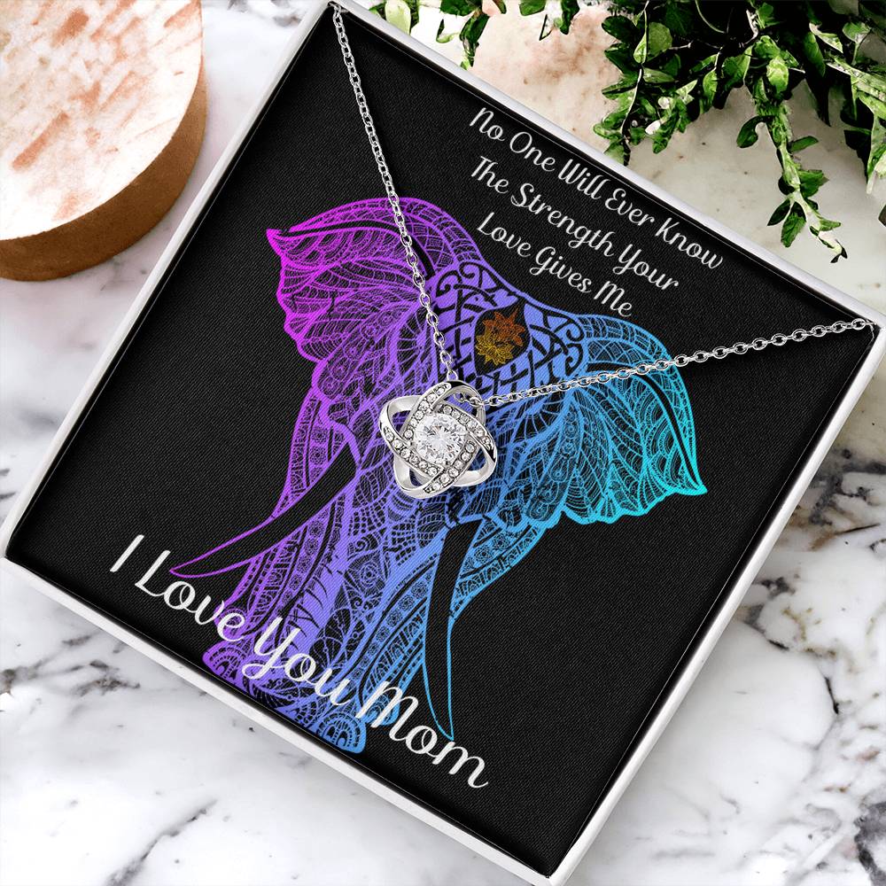 Gift To Mom - I Love You Love Knot Necklace