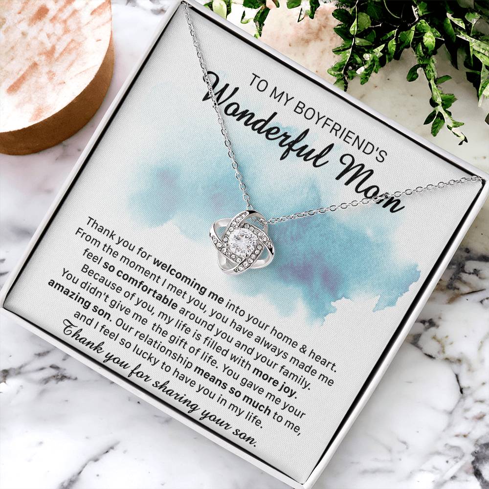 Gift For Boyfriend's Mom Comfortable More Joy Love Knot Necklace Love Knot Necklace