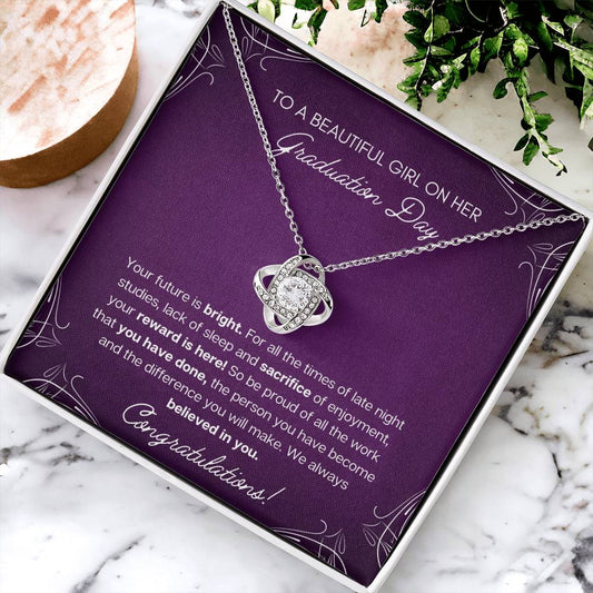 Graduation Gift - Bright Future Love Knot Necklace