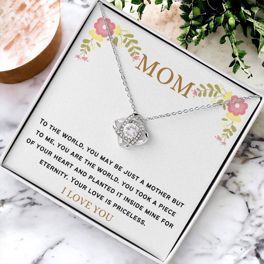 Eternity Mom Love Necklace Love Knot Necklace