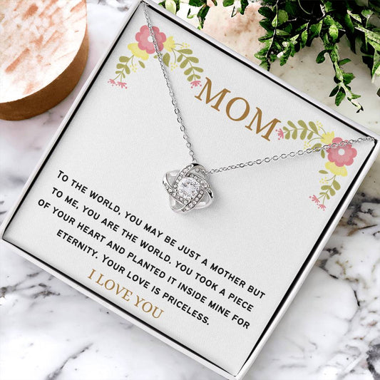Eternity Mom Love Necklace Love Knot Necklace