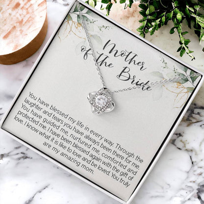 Mother Of The Bride Necklace Gift For Mom From Bride Wedding Jewelry Gift F Love Knot Necklace