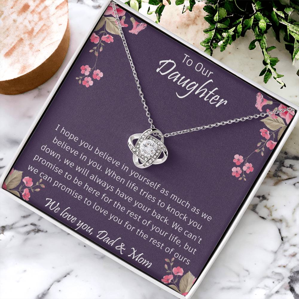 The Best Gift For Your Daughter To My Daughter With Love And Kiss Dragonfly Necklace Birthday Gift Daughter Graduation Gift Grown Up Dau Love Knot Necklace