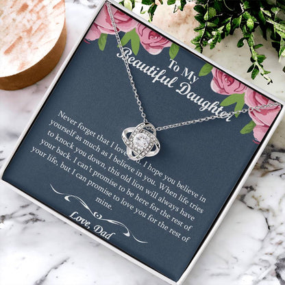 The Best Gift For Your Daughter -  - Dad To Daughter Necklace Jewelry Gift Love Dad To Dau Love Knot Necklace