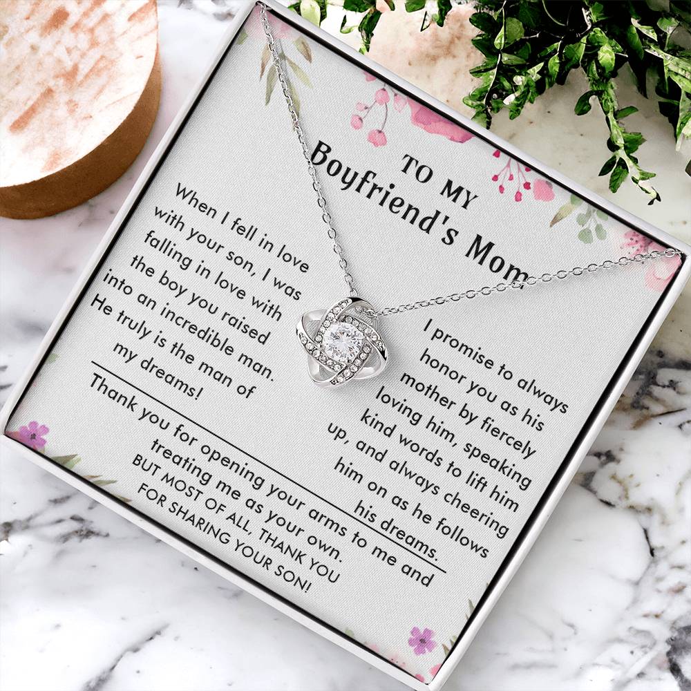 To My Boyfriend's Mom - Luxury Gift For Mother's Day Love Knot Necklace