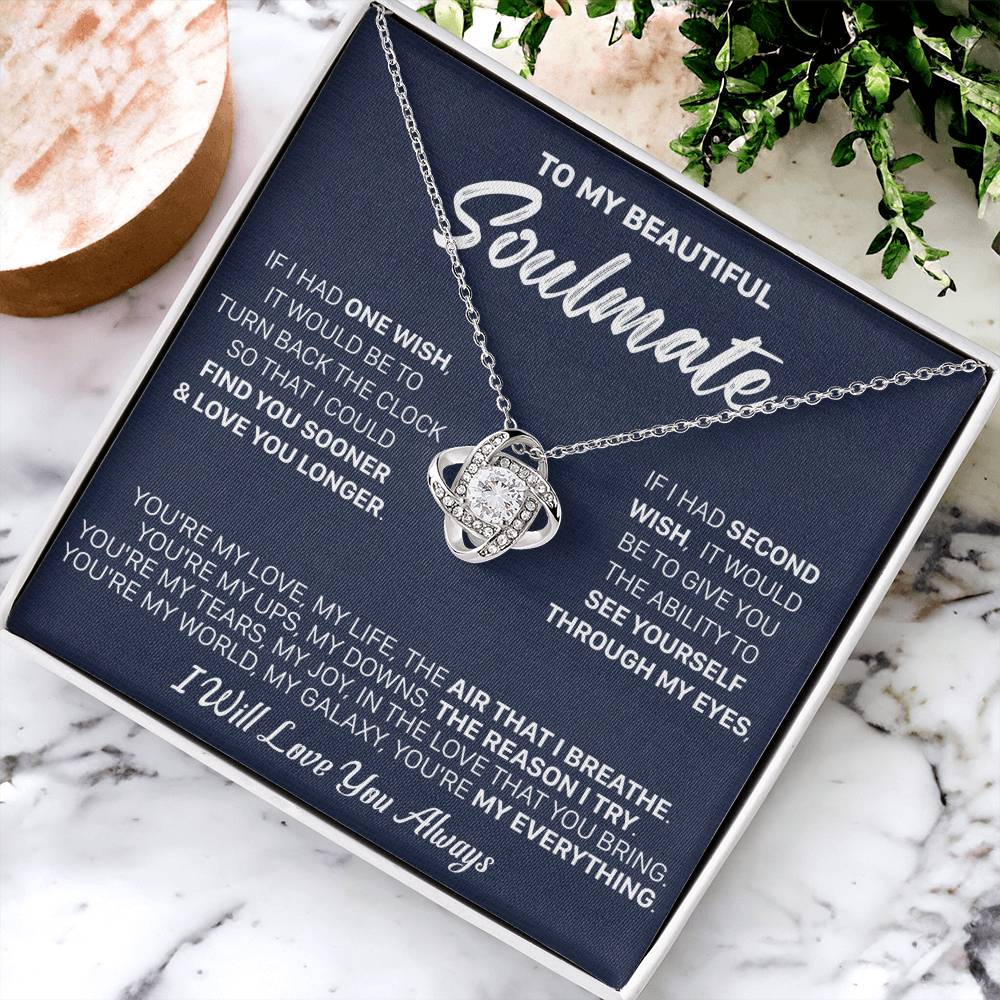 Gift For Your Soulmate - Lux 2 Wish I Breath Love Knot Necklace Love Knot Necklace