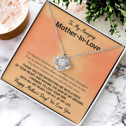 To My Mother-In-Law Love Knot Necklace Love Knot Necklace
