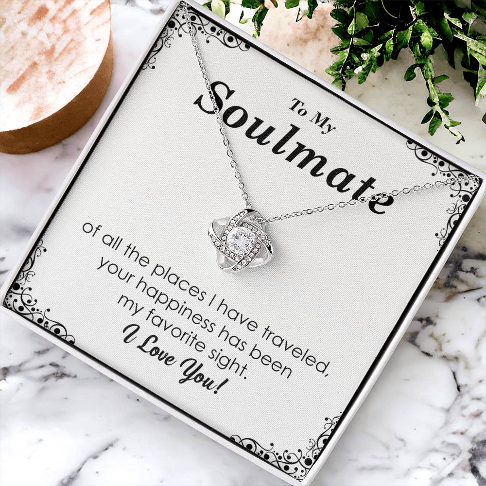To My Soulmate - Silver Love Knot Necklace Love Knot Necklace