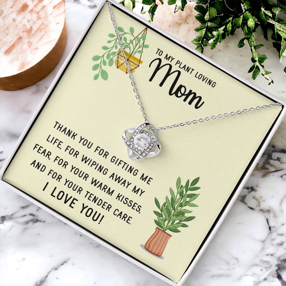 Plant Loving Gifts For Mothers Day Presents For Mom Birthday Plant Lover Gift From Daughter Necklace Gift From Son Love Knot Necklace