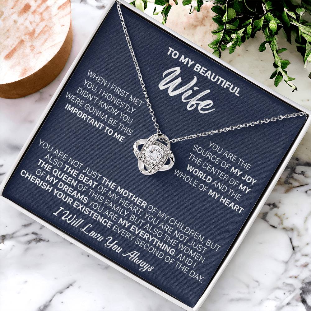 Gift For Wife My Joy The Mother Love Knot Necklace Love Knot Necklace