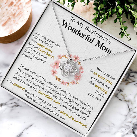 Gift For Boyfriend's Mom Welcomed By Chance Love Knot Necklace Love Knot Necklace