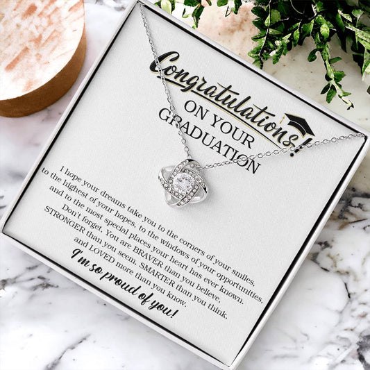 Graduation Gift For Her Graduation Necklace College Graduation Gift For Daughter Class Of 2022 Graduation Jewelry Love Knot Necklace