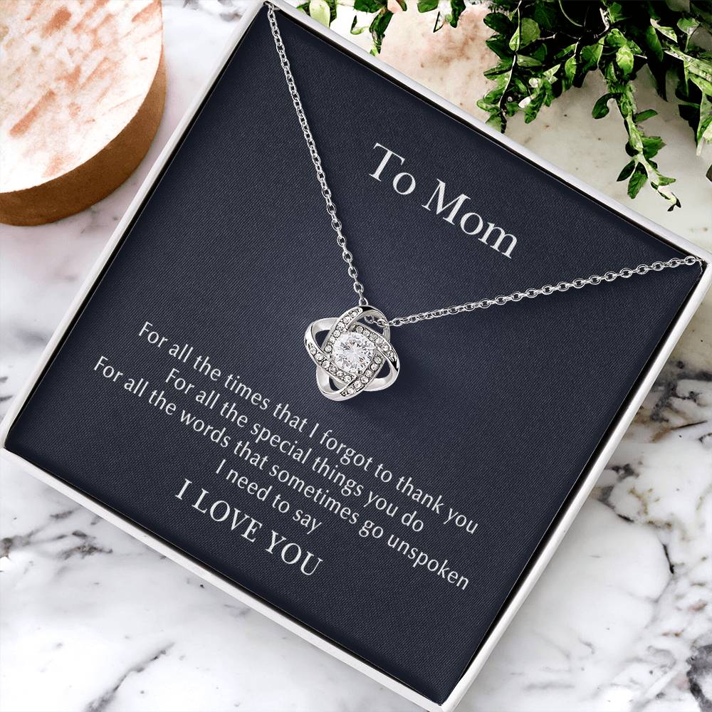 To Mom Love Knot Necklace