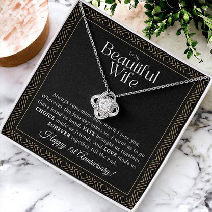 1 Year Anniversary Gift For Wife 1 Year Anniversary Gifts 1 Year Wedding Anniversary Gift Ideas 1St Wedding Anniversary Gift For Her Love Knot Necklace