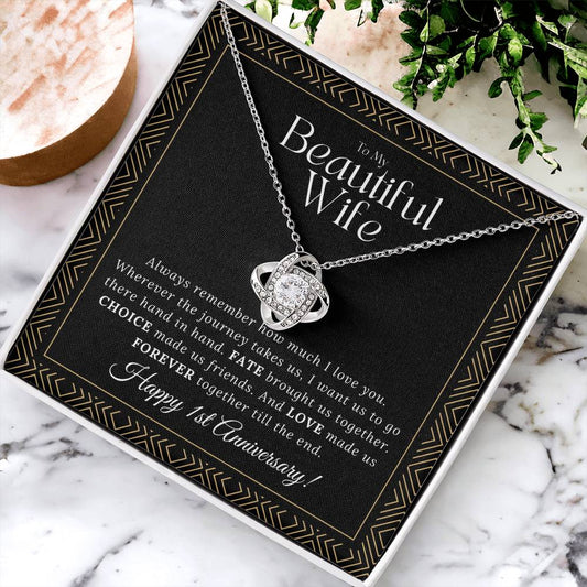 1 Year Anniversary Gift For Wife 1 Year Anniversary Gifts 1 Year Wedding Anniversary Gift Ideas 1St Wedding Anniversary Gift For Her Love Knot Necklace